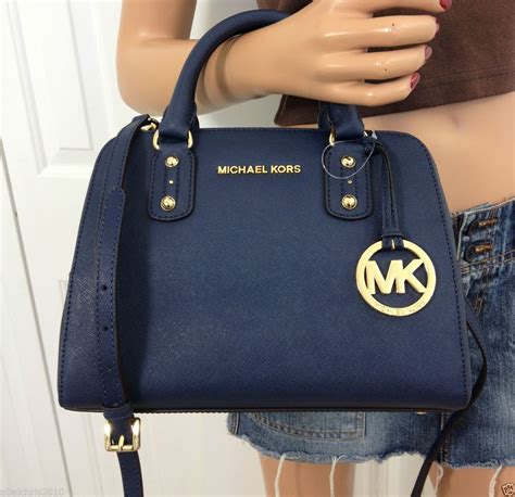 michael kors purse blue sale|Michael Kors navy blue purse.